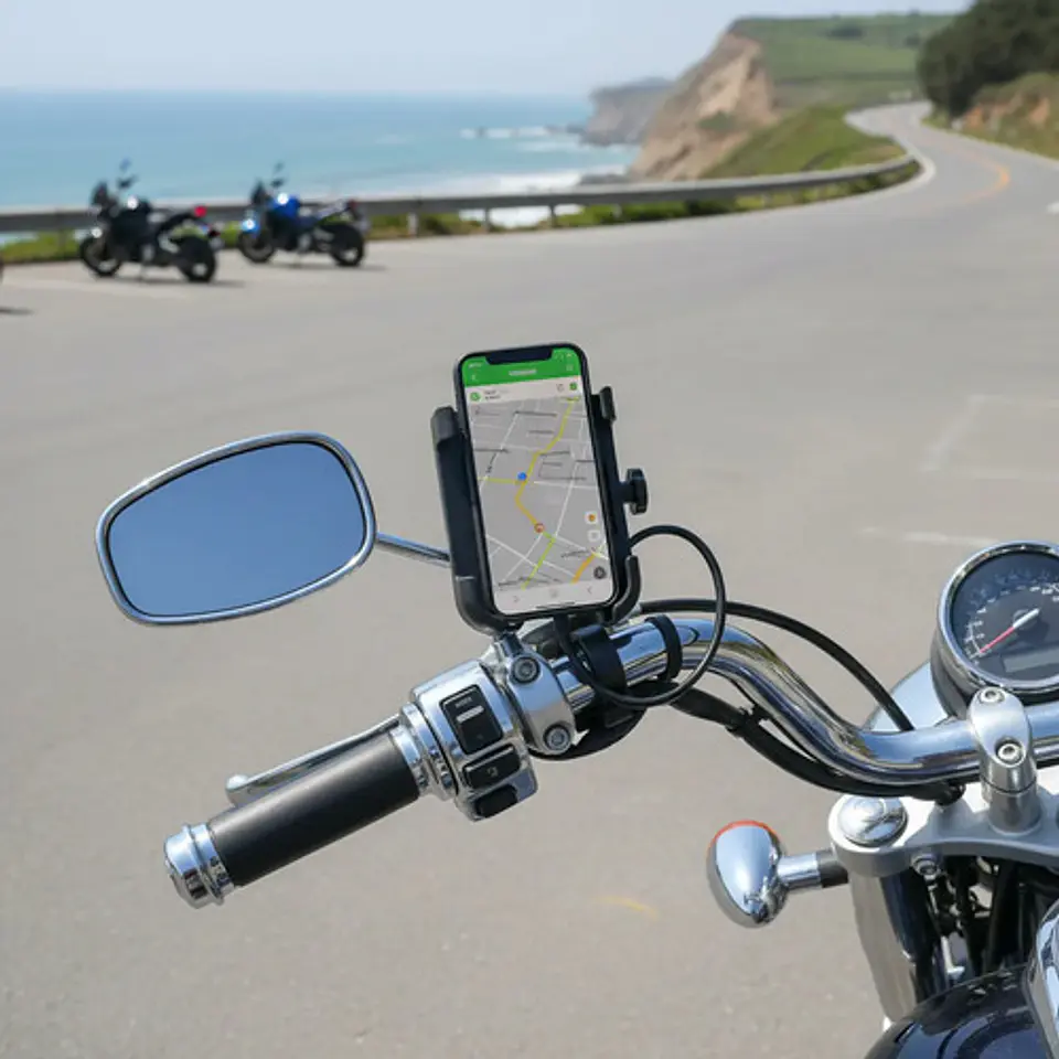 Soporte Porta Celular Con Cargador Para Moto 2