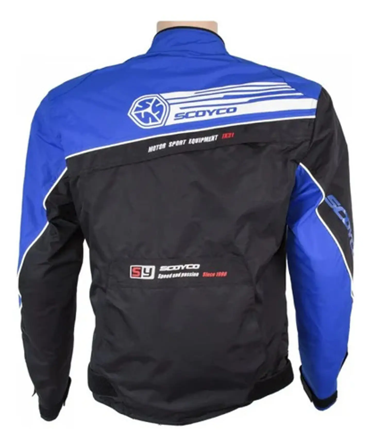 Chaqueta Scoyco Jk31 Moto Urbano Negro Con Azul 2