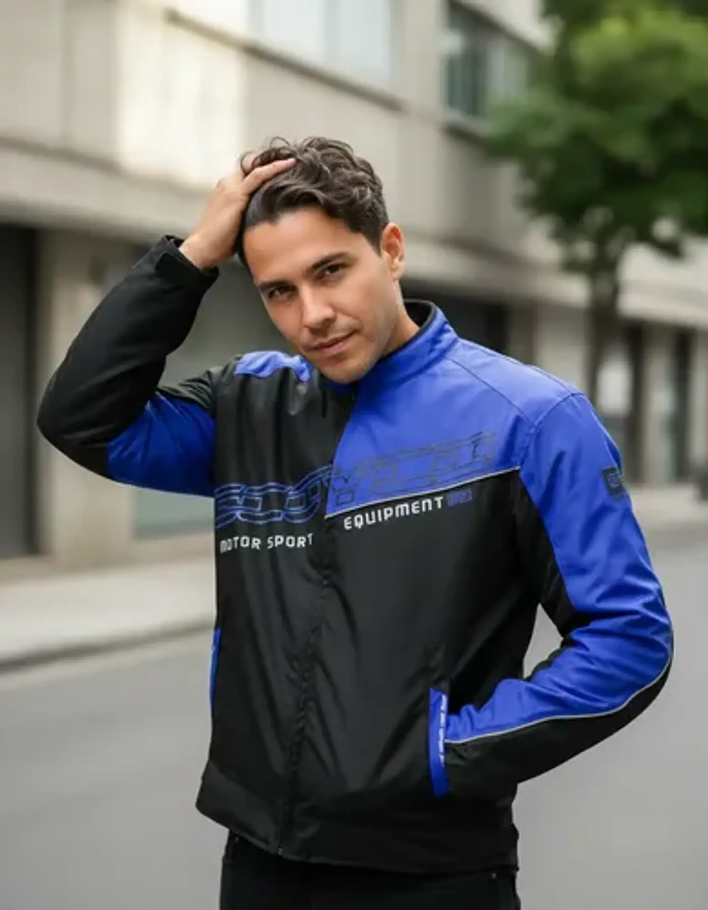 Chaqueta Scoyco Jk31 Moto Urbano Negro Con Azul 4