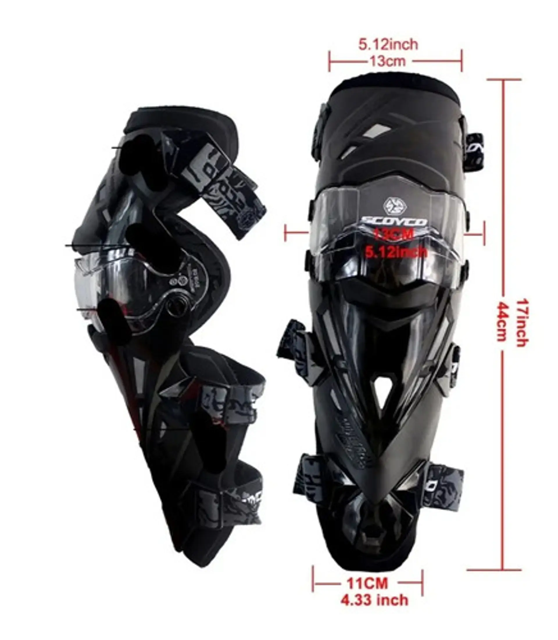 Rodilleras K12 Scoyco Negra Color Negro Talla Unica 7