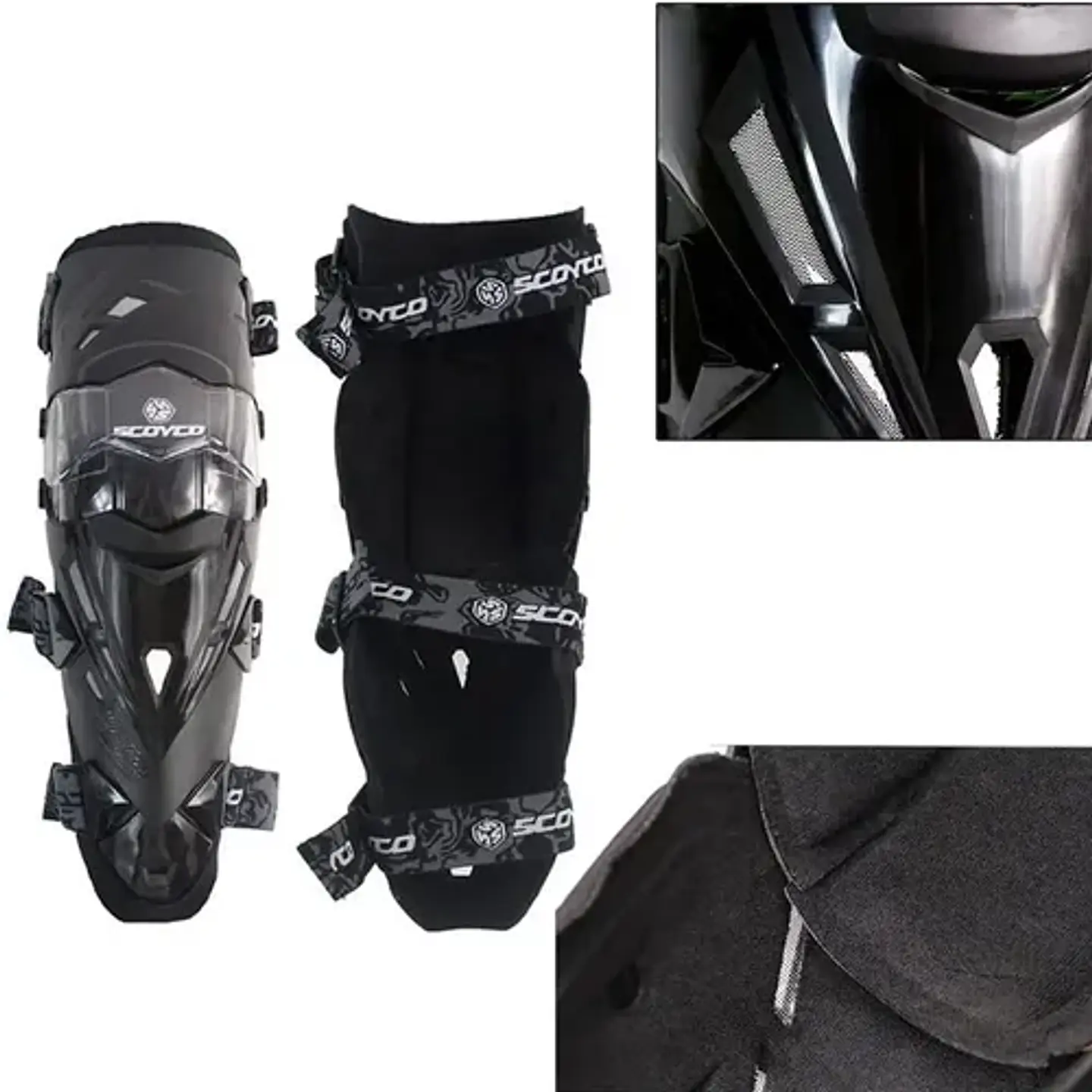 Rodilleras K12 Scoyco Negra Color Negro Talla Unica 9