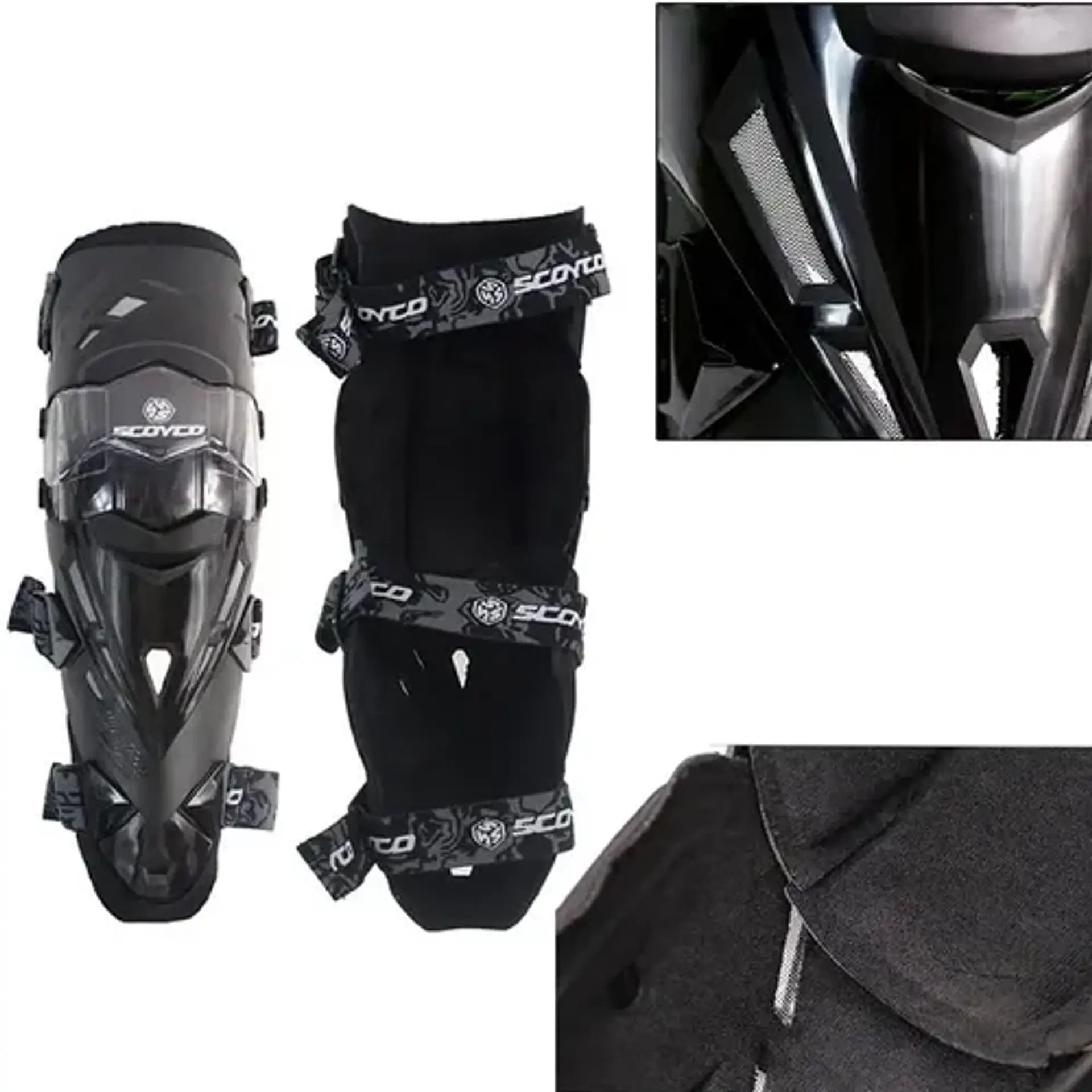 Rodilleras K12 Scoyco Negra Color Negro Talla Unica 9