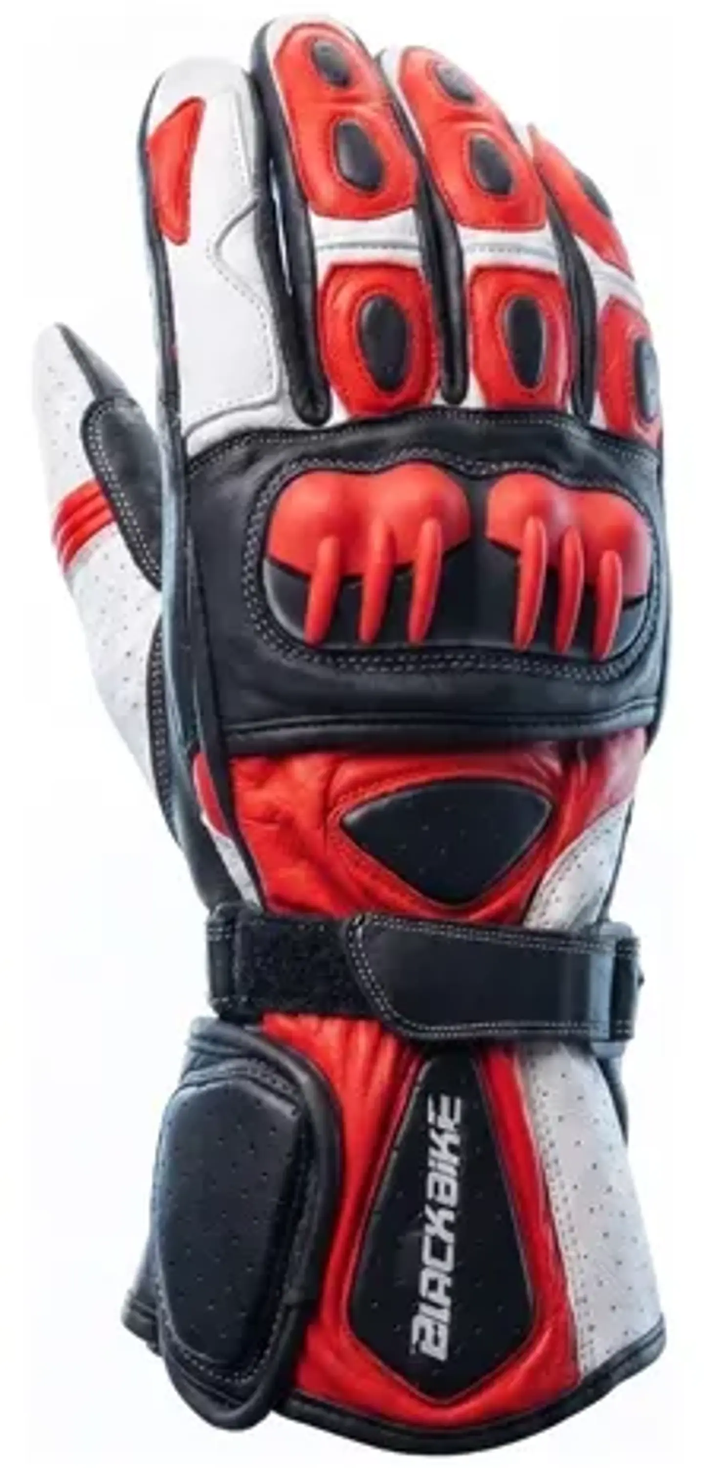 Guantes De Moto Black Bike Cuero Rojo 1