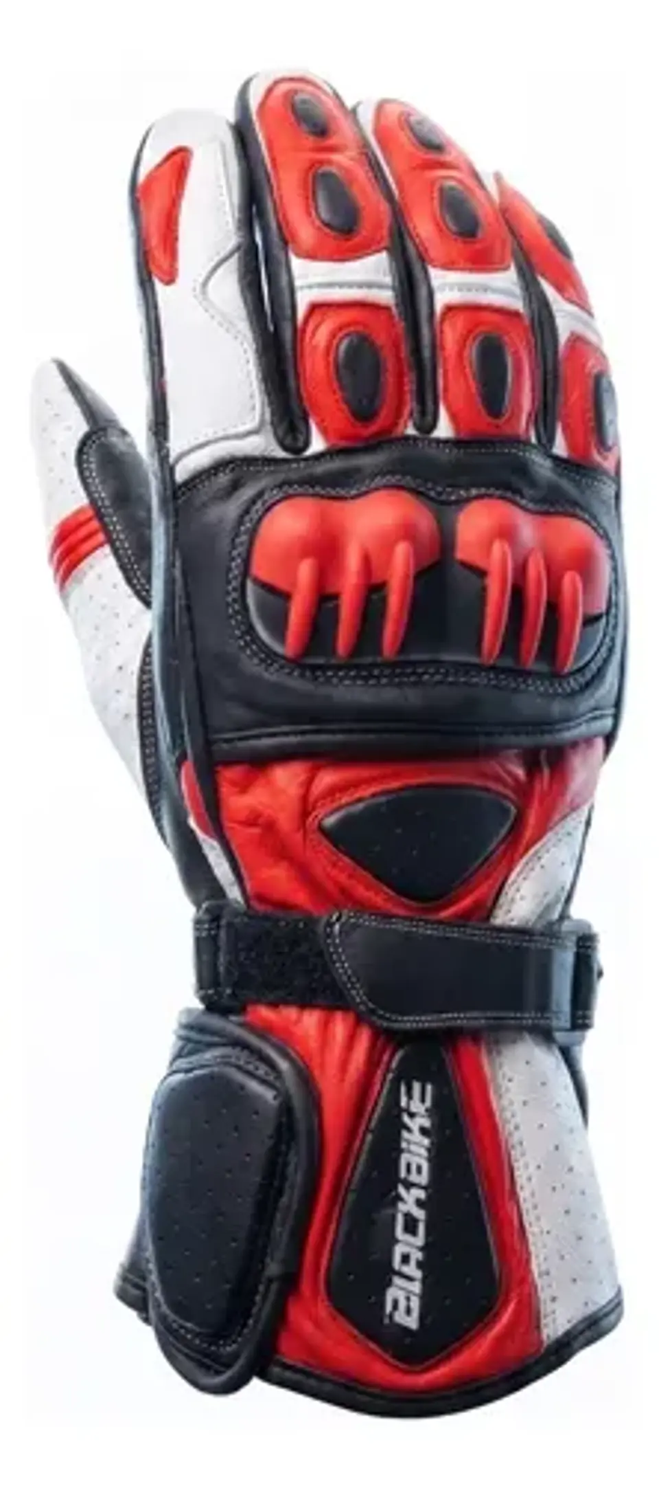 Guantes De Moto Black Bike Cuero Rojo 1