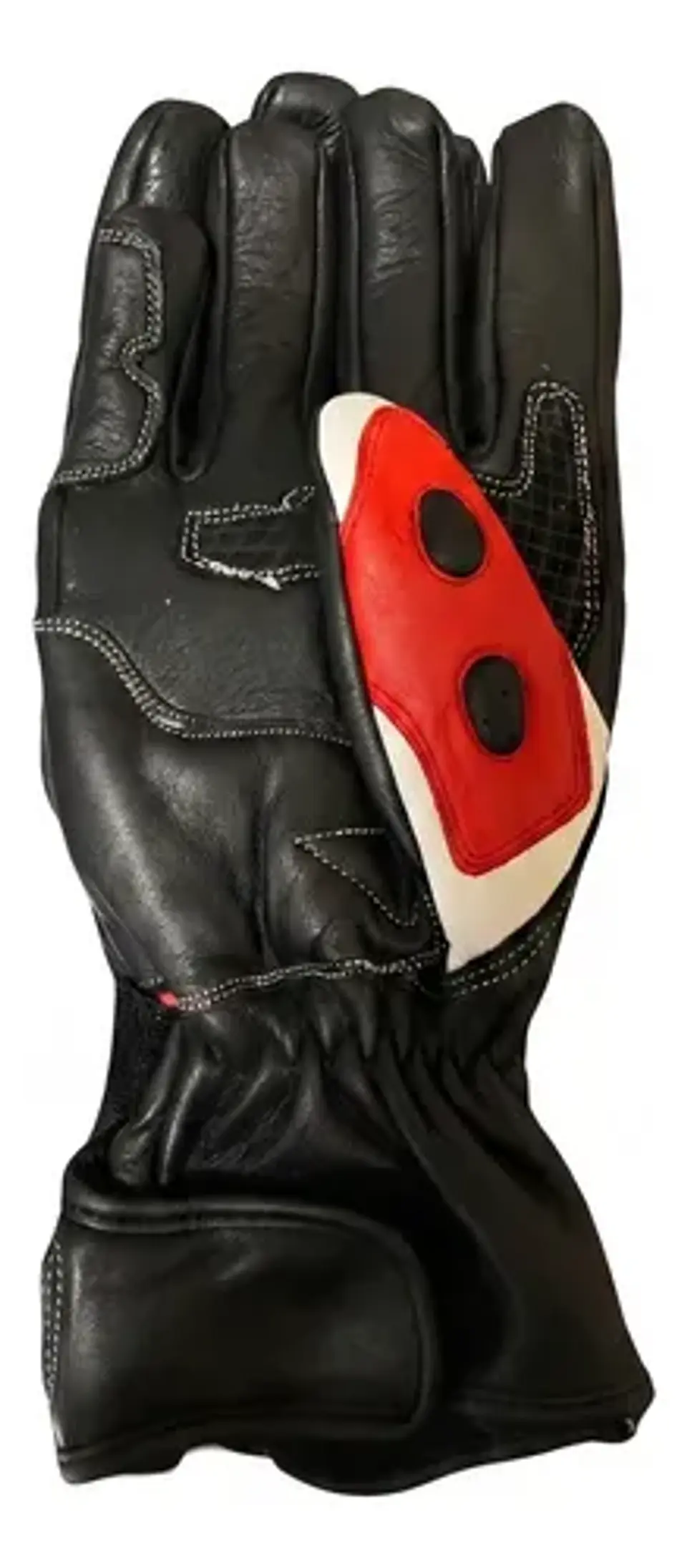Guantes De Moto Black Bike Cuero Rojo 2