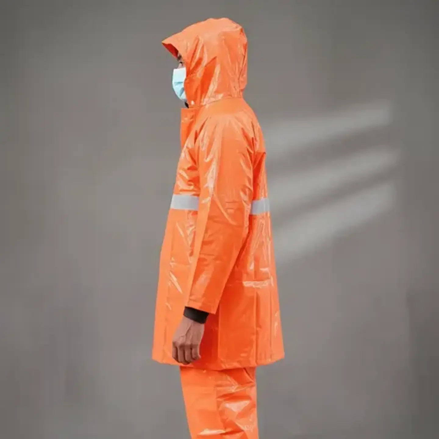 Traje De Agua Jardinera Naranjo Con Cinta Reflectante 4