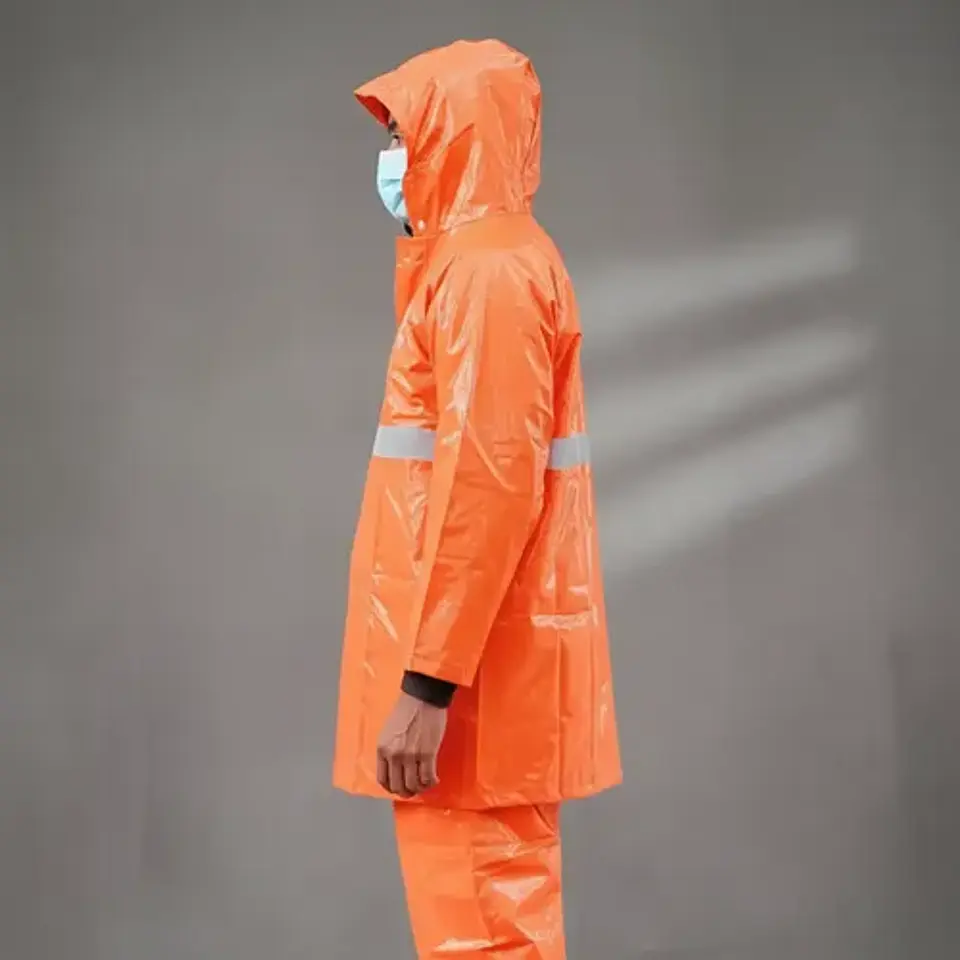 Traje De Agua Jardinera Naranjo Con Cinta Reflectante 4
