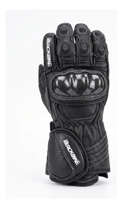 Guantes De Moto Black Bike Cuero Negro