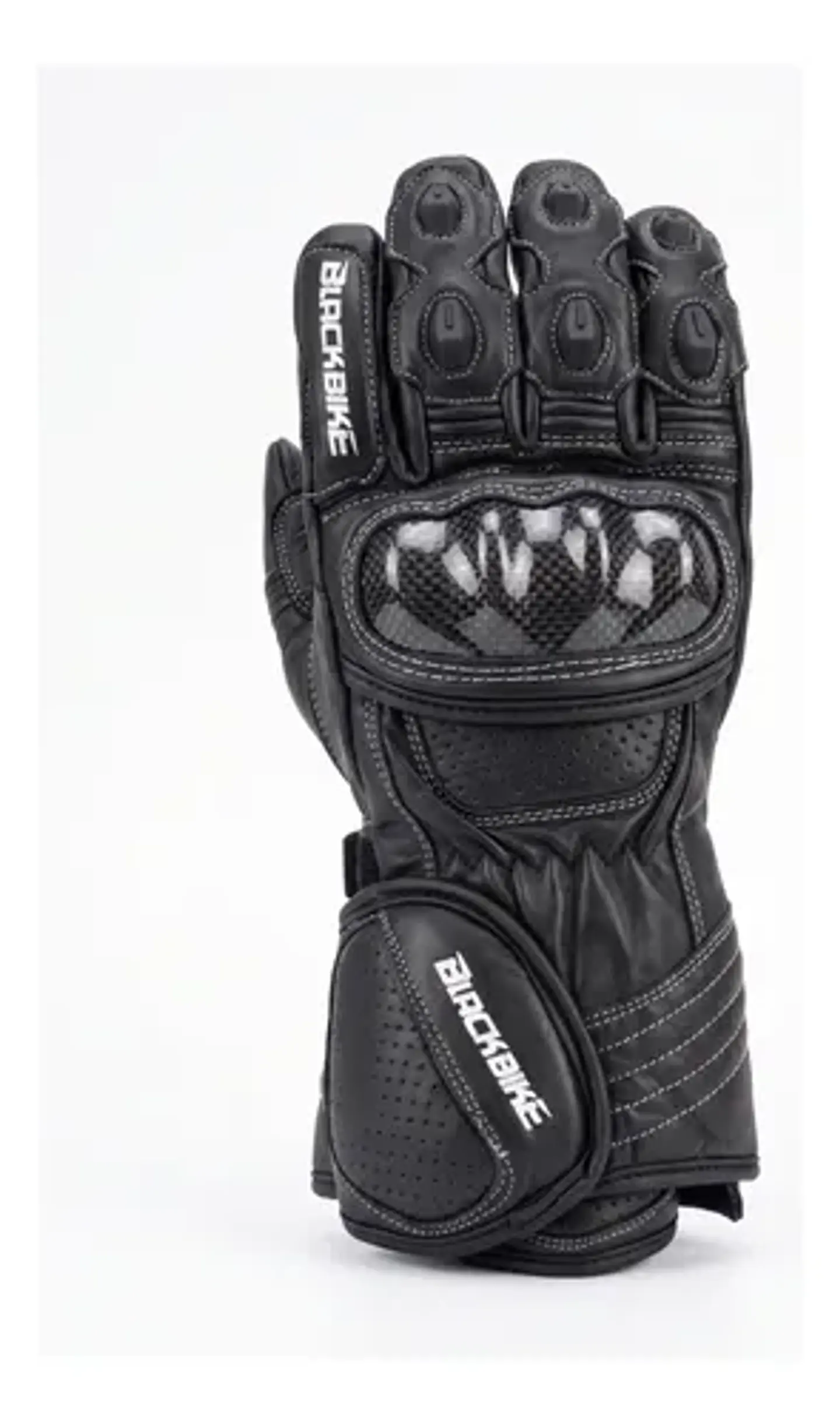 Guantes De Moto Black Bike Cuero Negro 1