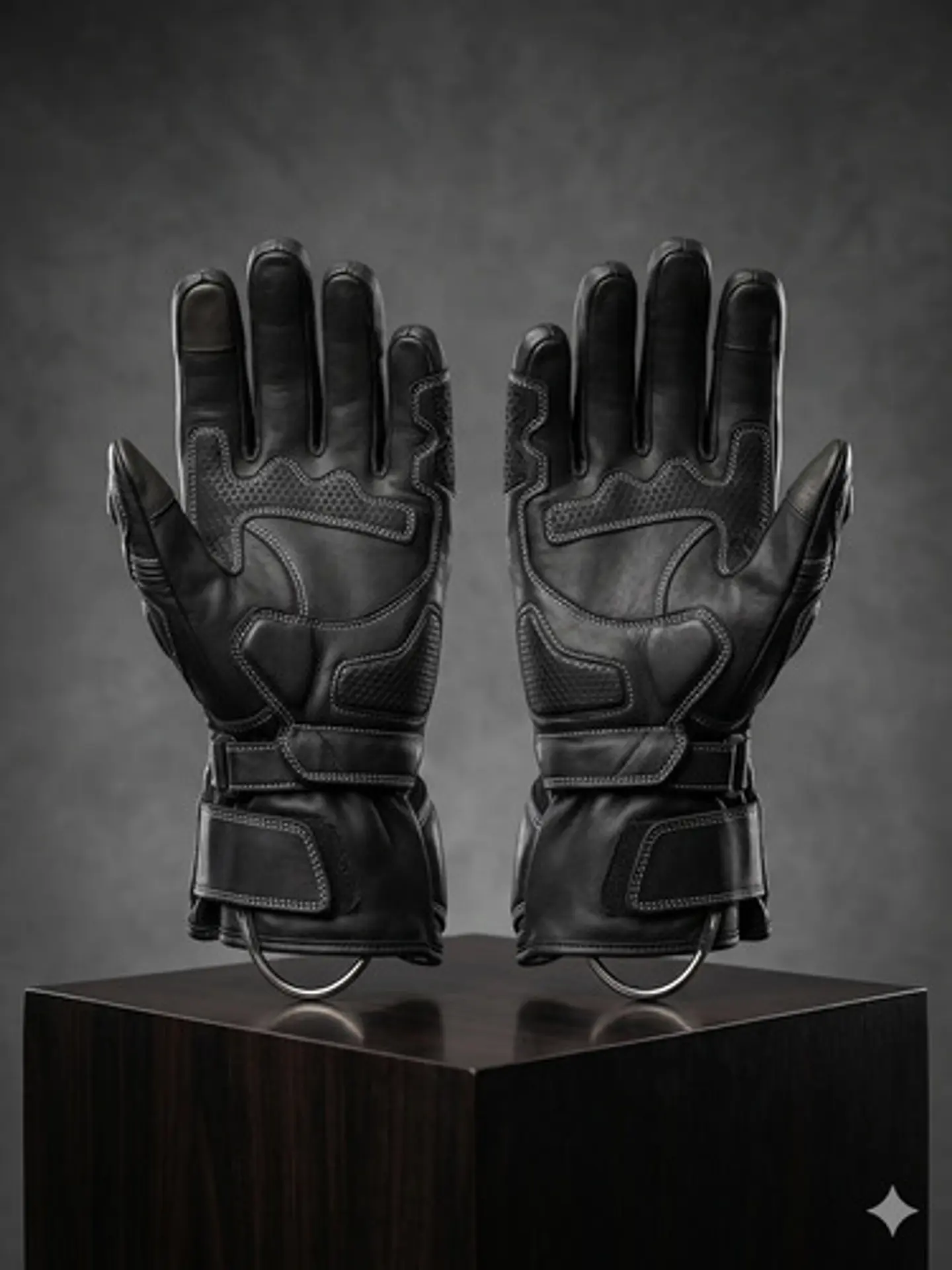 Guantes De Moto Black Bike Cuero Negro 2