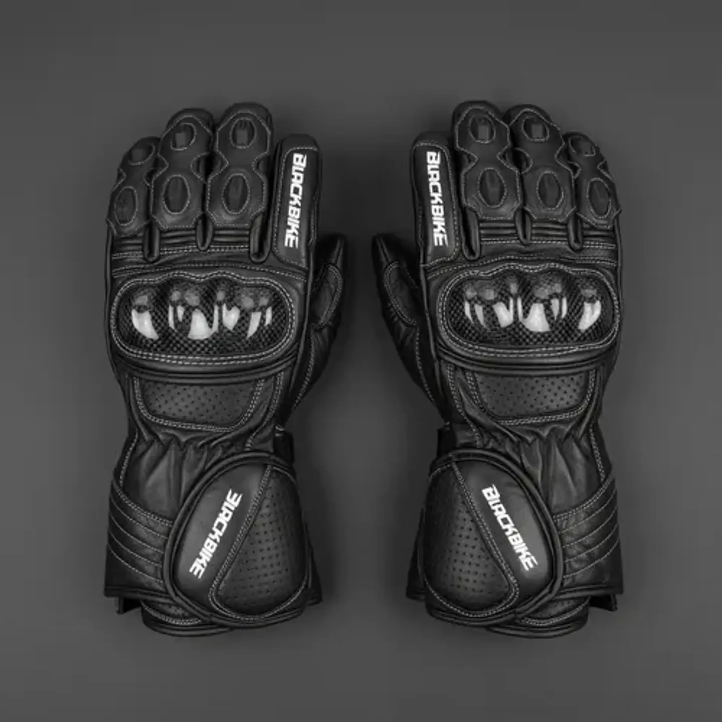 Guantes De Moto Black Bike Cuero Negro 5