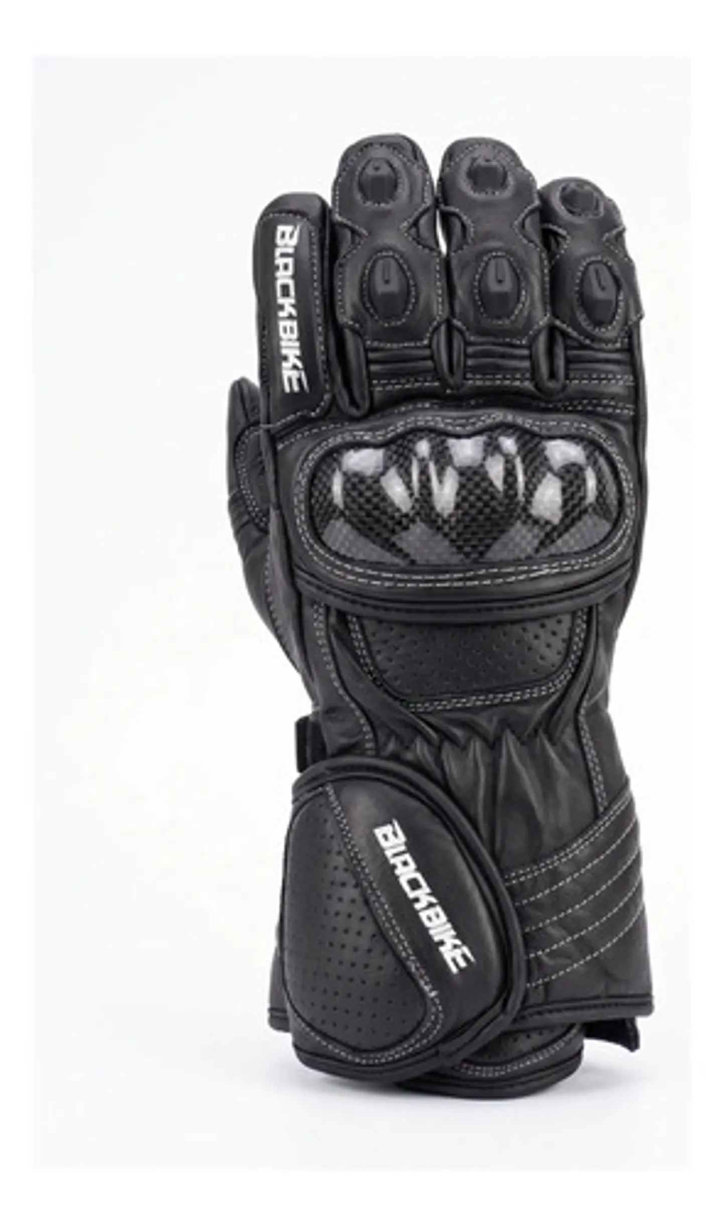 Guantes De Moto Black Bike Cuero Negro 7