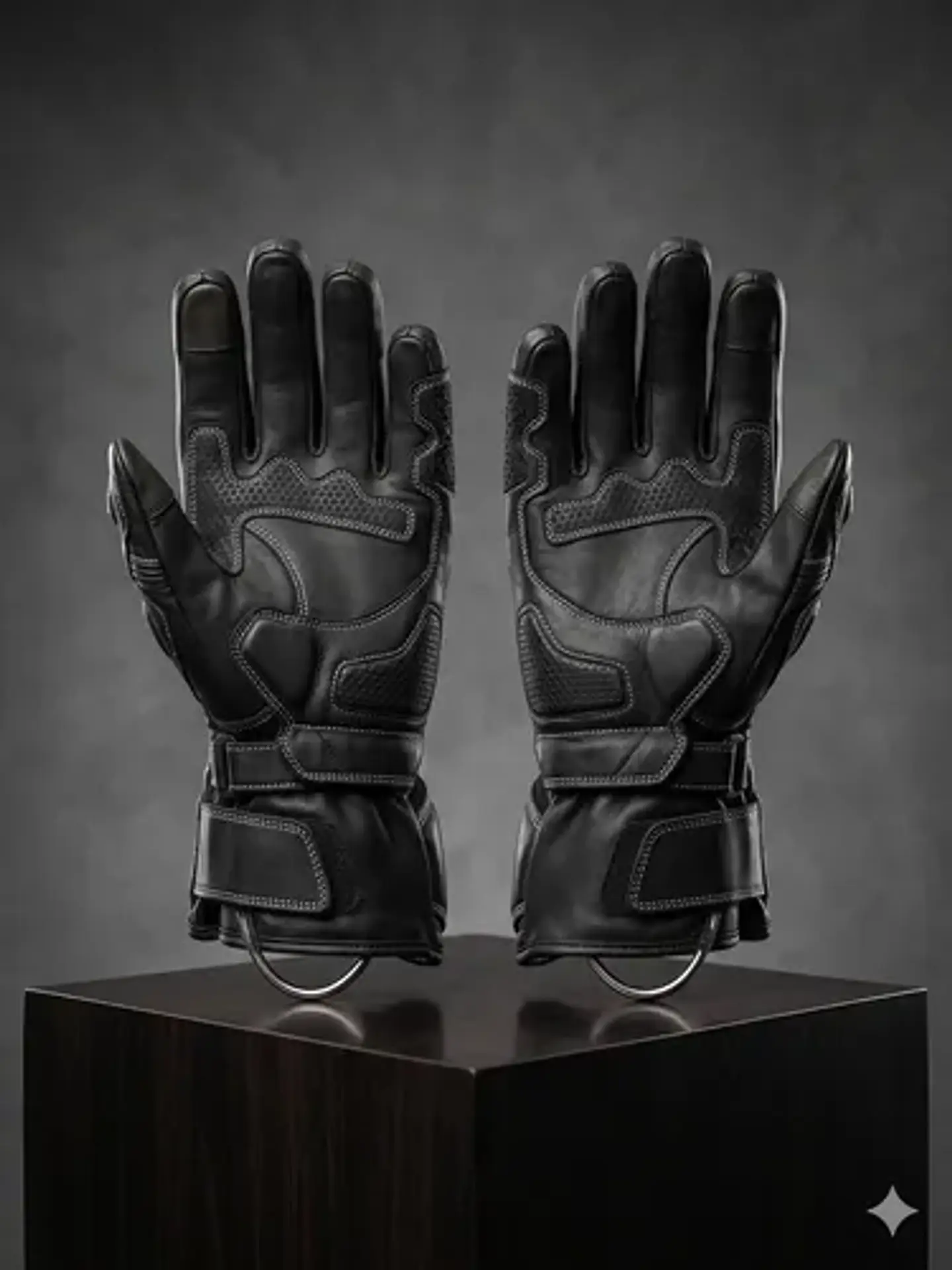 Guantes De Moto Black Bike Cuero Negro 8