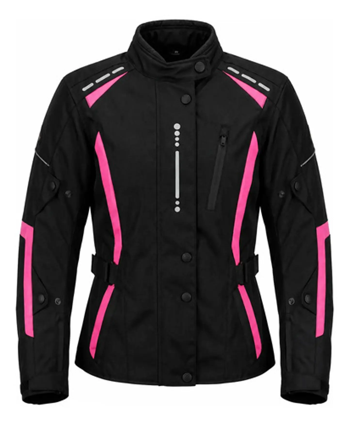 Chaqueta De Moto Black Bike Mujer Waterproof Negro Con Rosa 1
