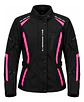 Chaqueta De Moto Black Bike Mujer Waterproof Negro Con Rosa - Miniatura 1