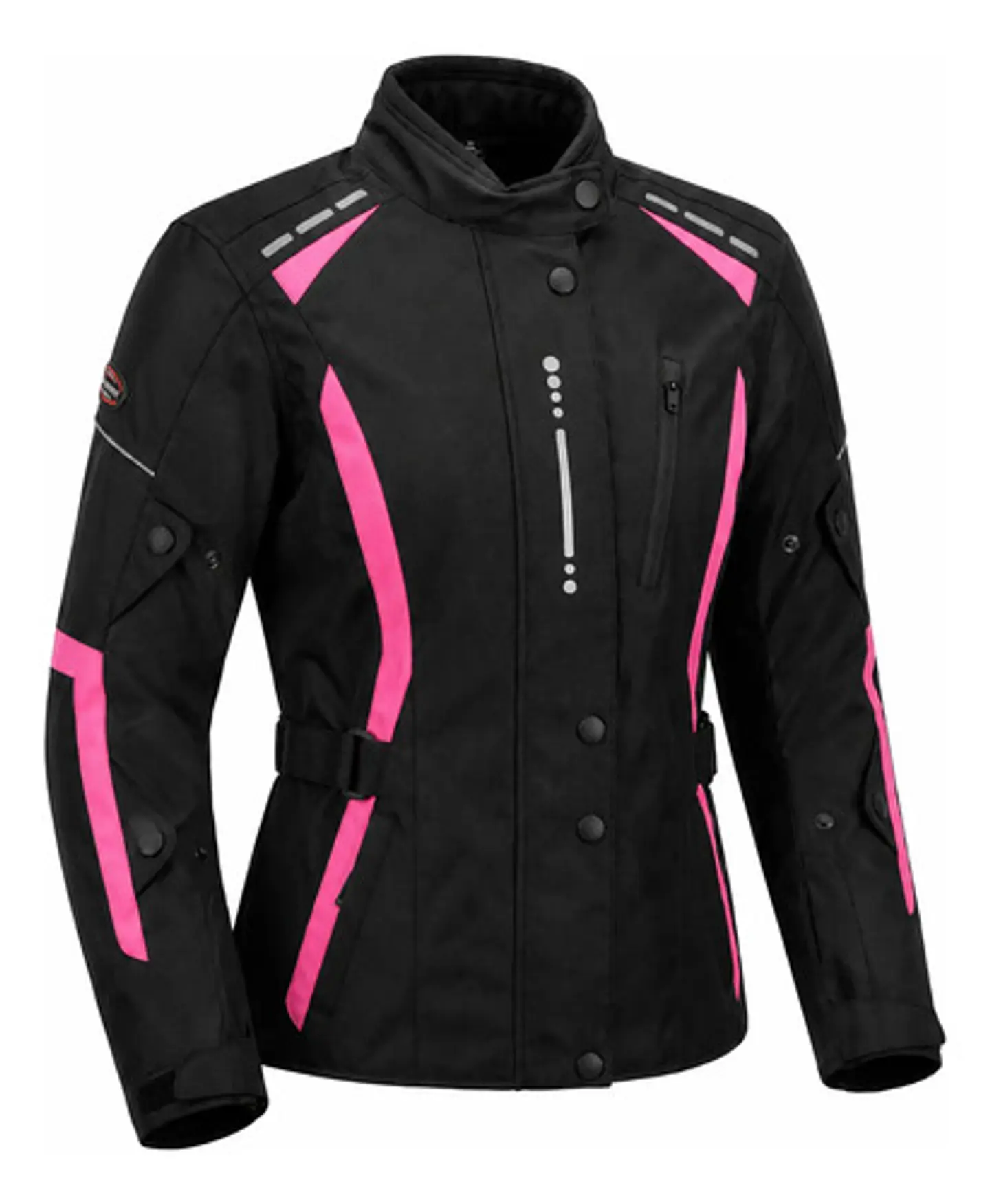 Chaqueta De Moto Black Bike Mujer Waterproof Negro Con Rosa 2