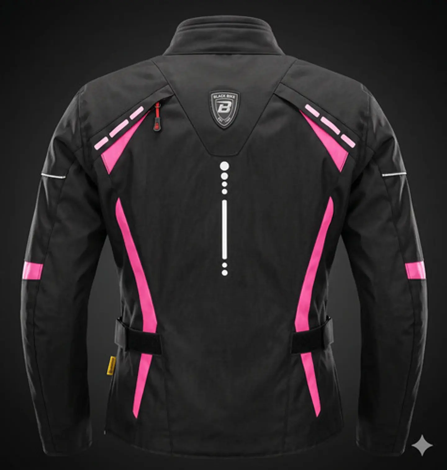 Chaqueta De Moto Black Bike Mujer Waterproof Negro Con Rosa 8