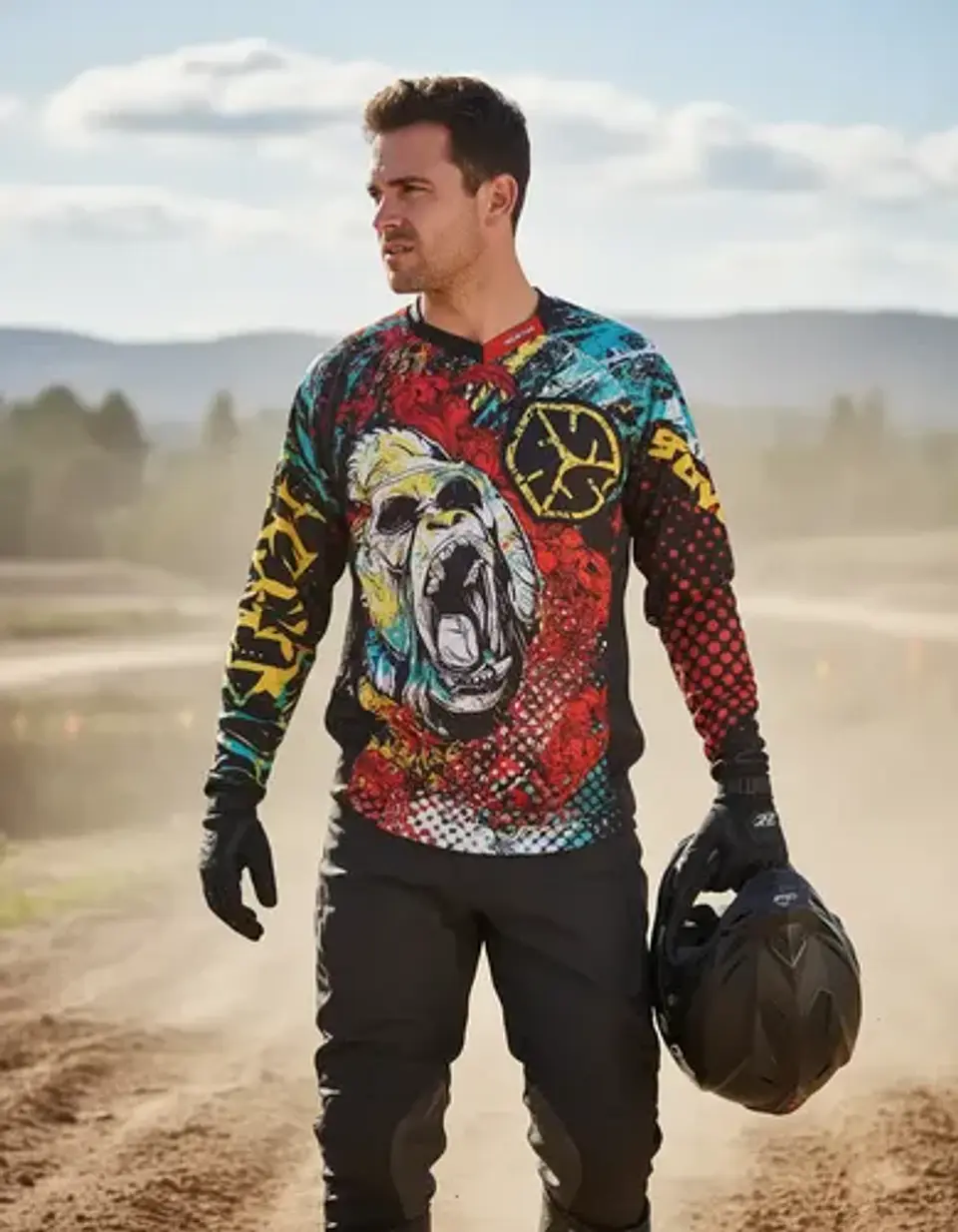 Polera Motociclista Scoyco T119 Roja Cross Off Road 3