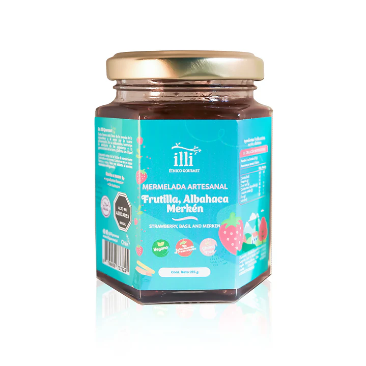 Mermelada Frutilla Albahaca y Merkén 215g Illi 1