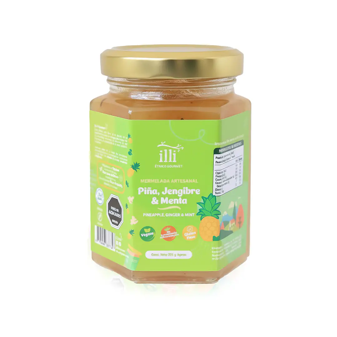Mermelada Piña Jengibre Menta 215g Illi 1