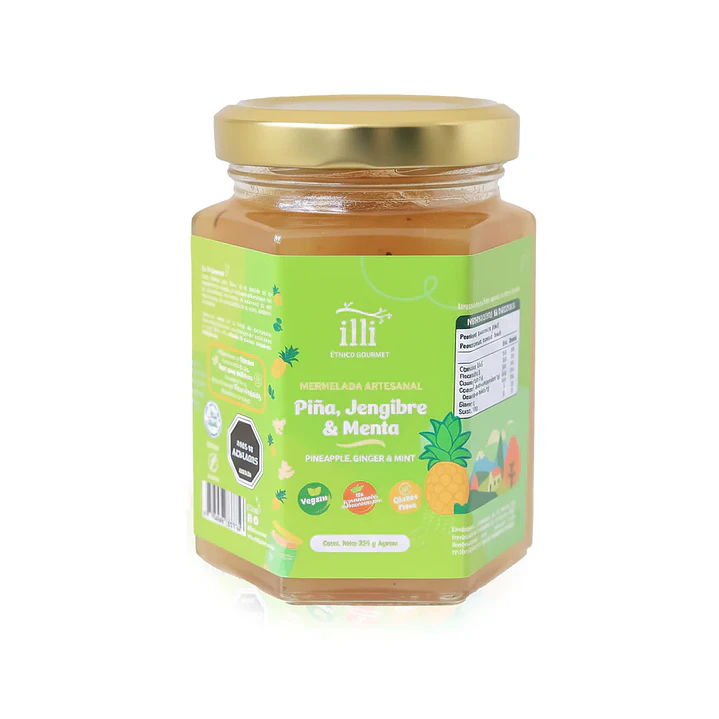 Mermelada Piña Jengibre Menta 215g Illi 1