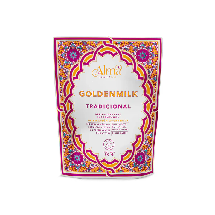 GOLDEN MILK TRADICIONAL CON CÚRCUMA - Leche Dorada instantánea en polvo (80g) 2