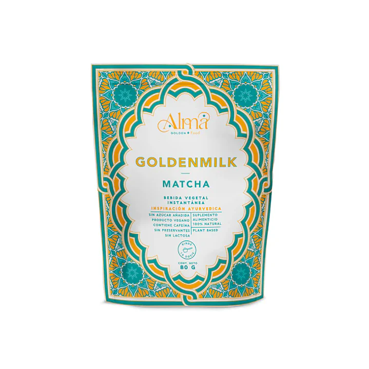 GOLDEN MILK MATCHA & MACA - Leche Dorada instantánea vegana con Matcha japonés y Maca blanca (80g) 1