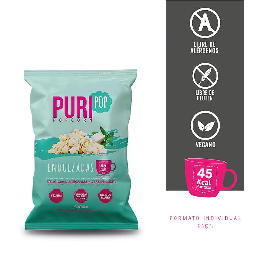 Puripop popcorn endulzada 25gr 1