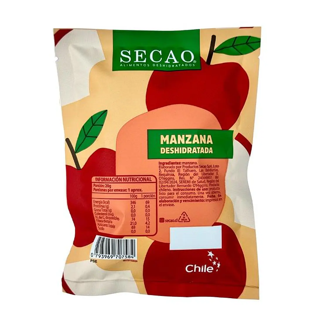 Manzana deshidratada 20g 2