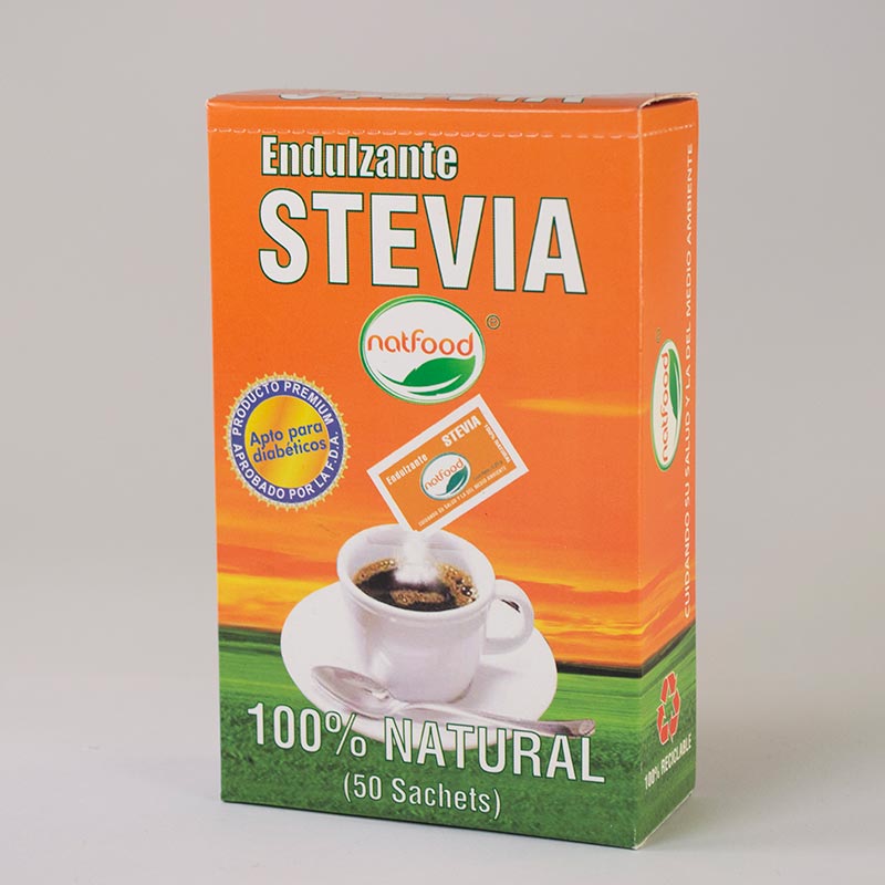 Stevia en sachets . 50 sobres. 100 grs.