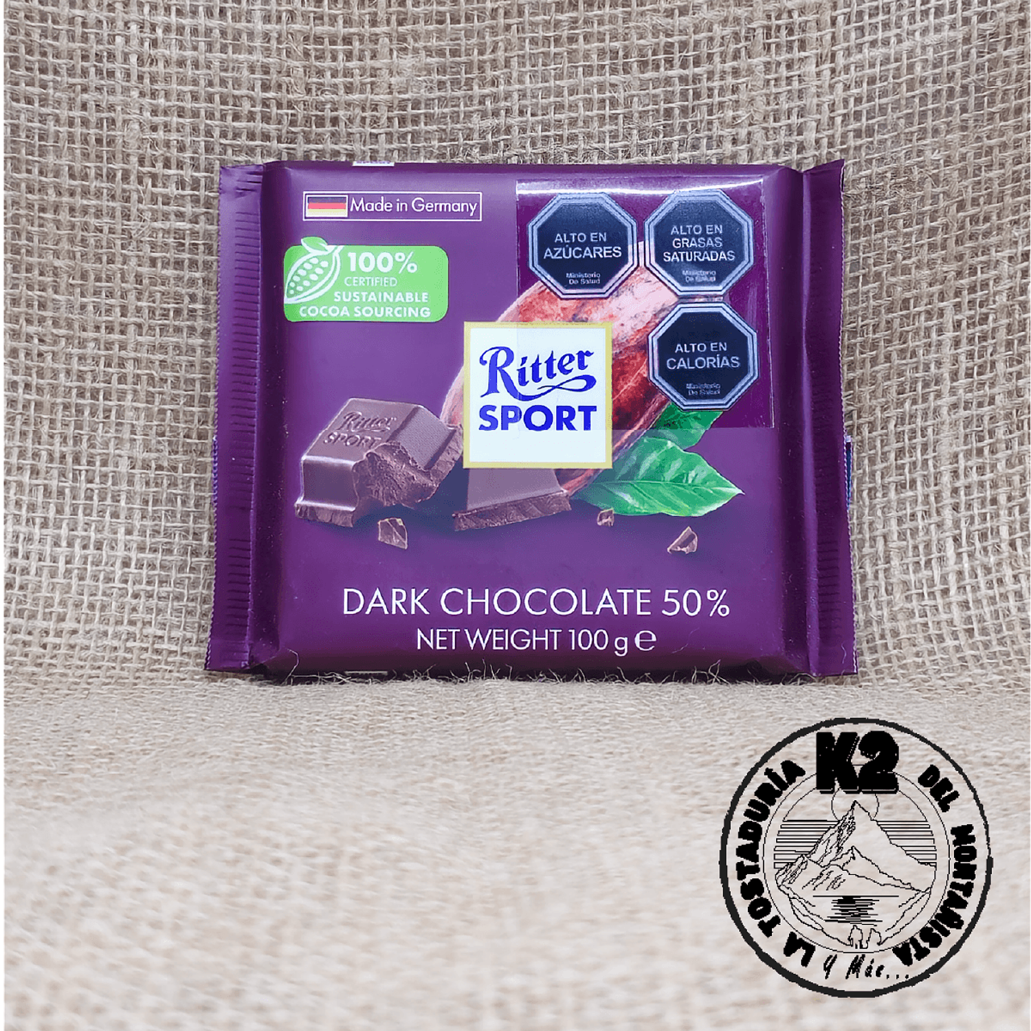 RITTER SPORT DARK 50% – TABLETA 100 G.
