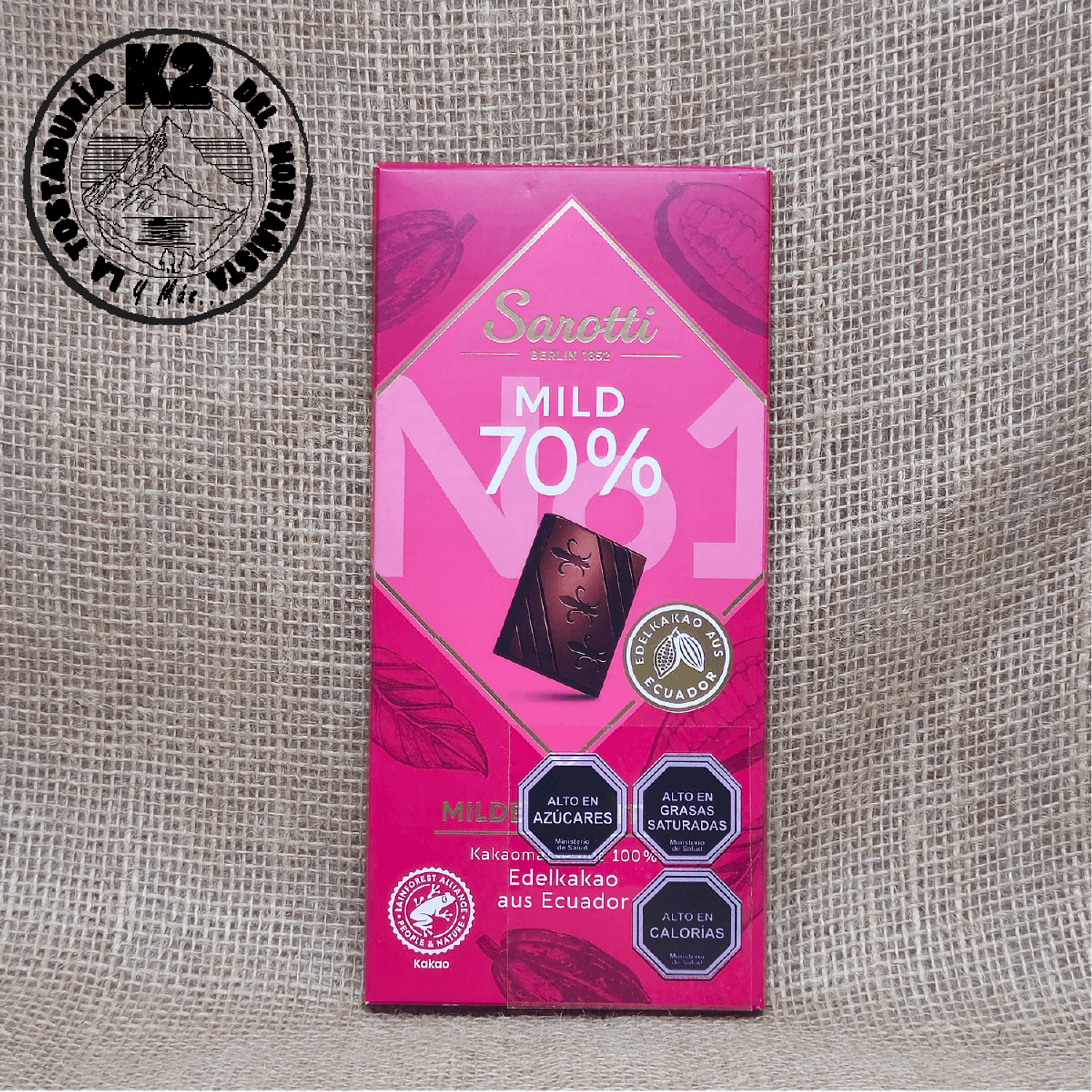  SAROTTI CHOCOLATE AMARGO 70% – TABLETA 100 G.