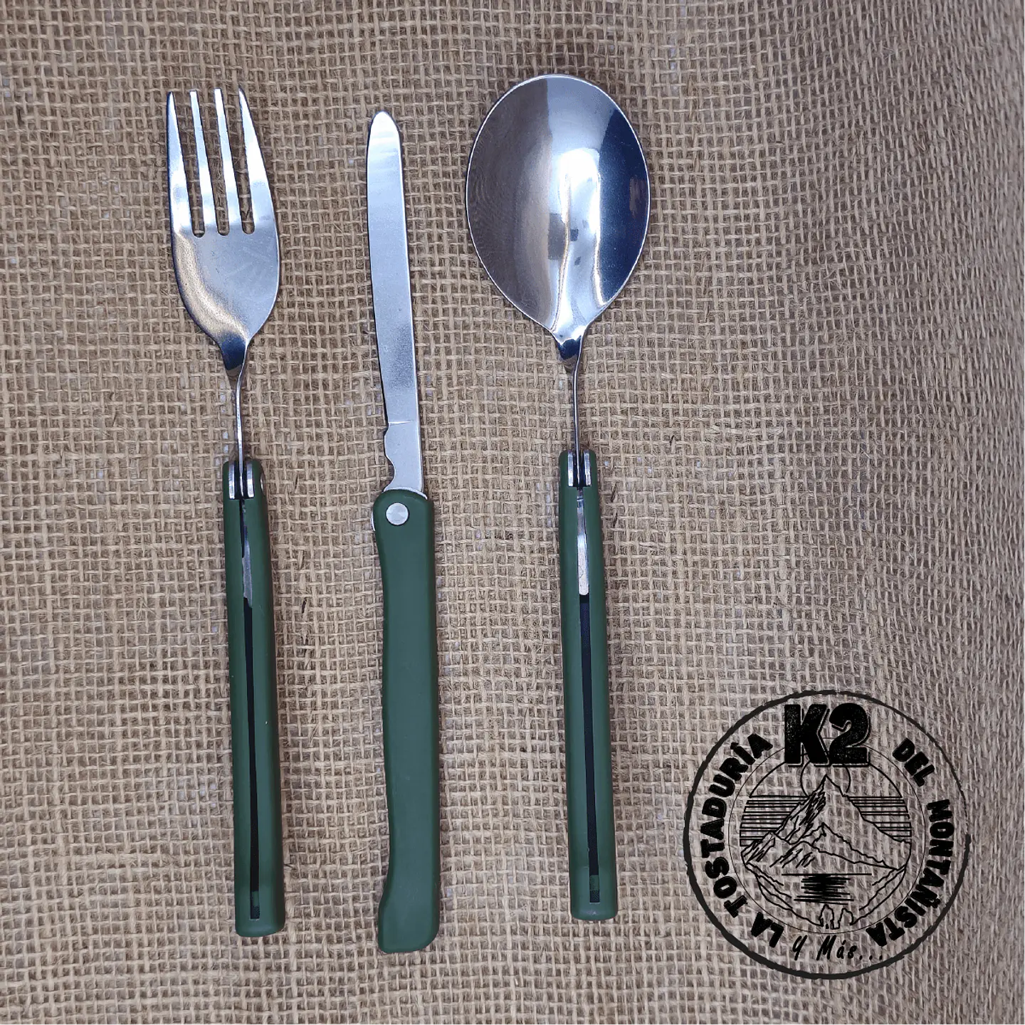 SET DE CUBIERTOS PLEGABLES VERDES – ACERO INOXIDABLE CON ESTUCHE 2