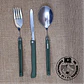 SET DE CUBIERTOS PLEGABLES VERDES – ACERO INOXIDABLE CON ESTUCHE - Miniatura 2