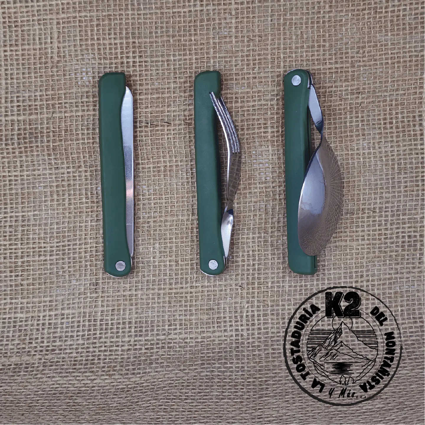 SET DE CUBIERTOS PLEGABLES VERDES – ACERO INOXIDABLE CON ESTUCHE 3