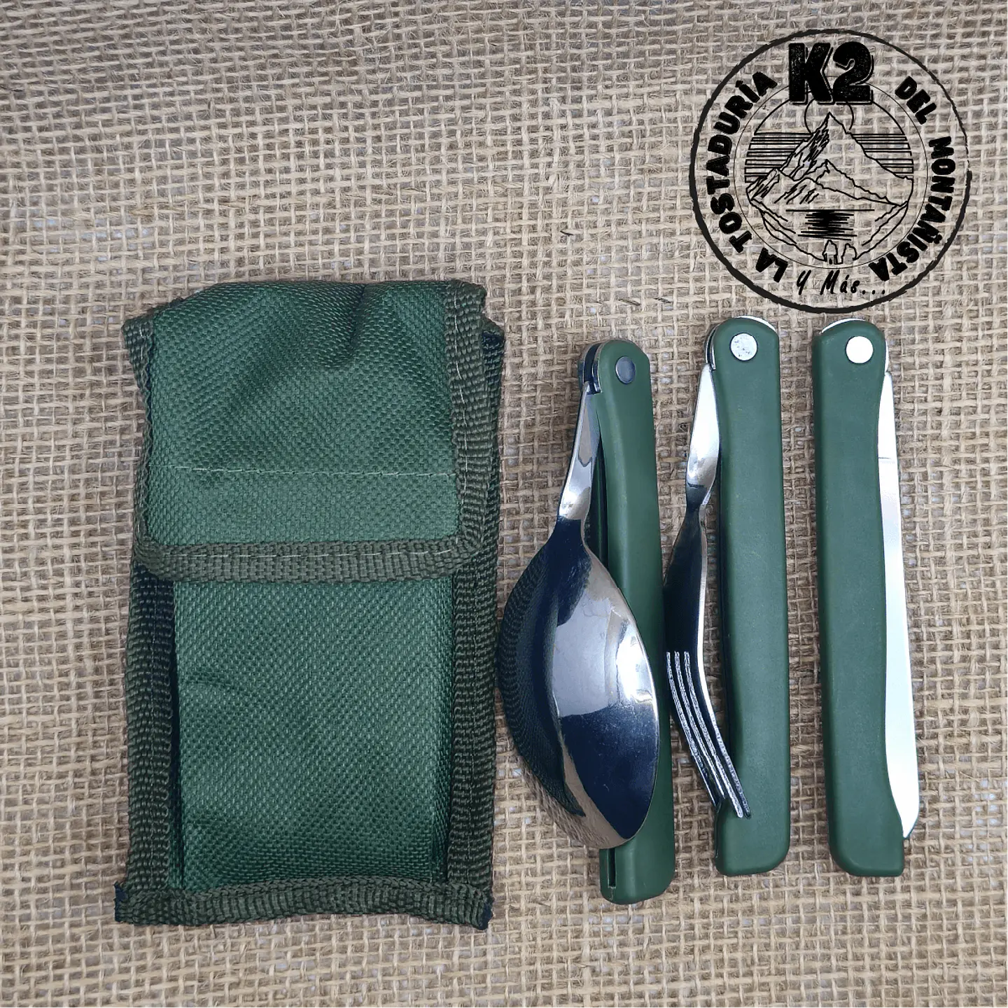 SET DE CUBIERTOS PLEGABLES VERDES – ACERO INOXIDABLE CON ESTUCHE 1