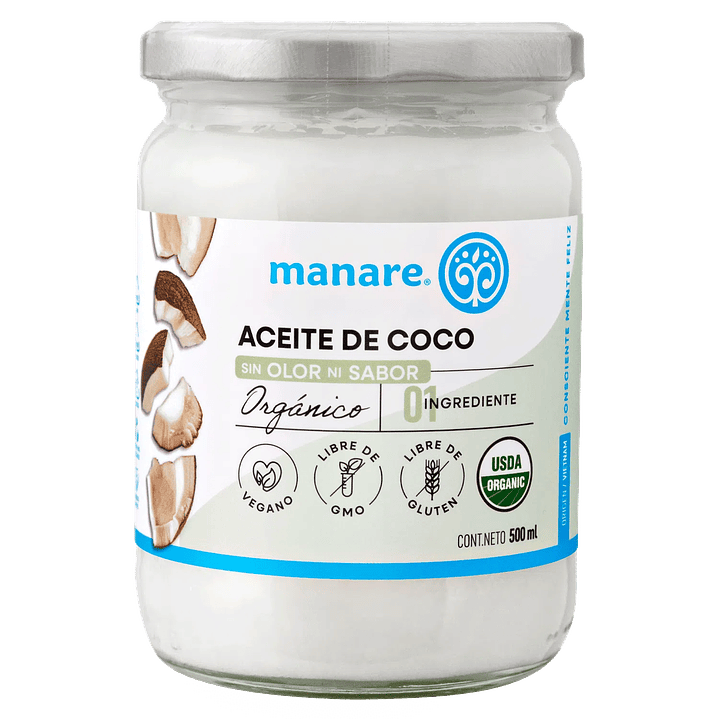 Aceite de coco sin olor 500ML organico 1