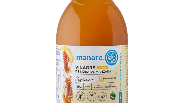 Vinagre de Manzana con Miel Orgánico Manare 500 ml 1
