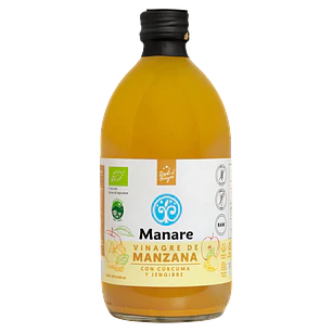 Vinagre de Manzana con Cúrcuma y Jengibre Orgánico Manare 500 ml