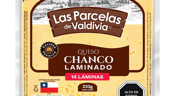 Queso Laminado Las Parcelas Valdivia 233 g 1