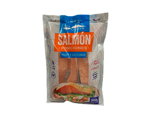 Salmón porciones con piel 100/150 500Gr