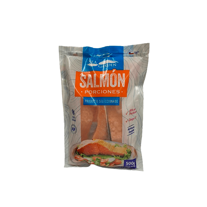 Salmón porciones con piel 100/150 500Gr 1