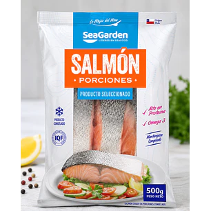 Salmón en Porciones Con Piel Congelado 500 g