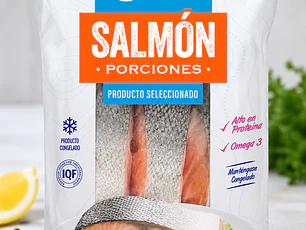 Salmón en Porciones Con Piel Congelado 500 g