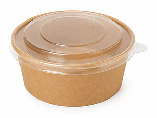 Bowl Kraft Redondo / Tapa Transparente para Bowl