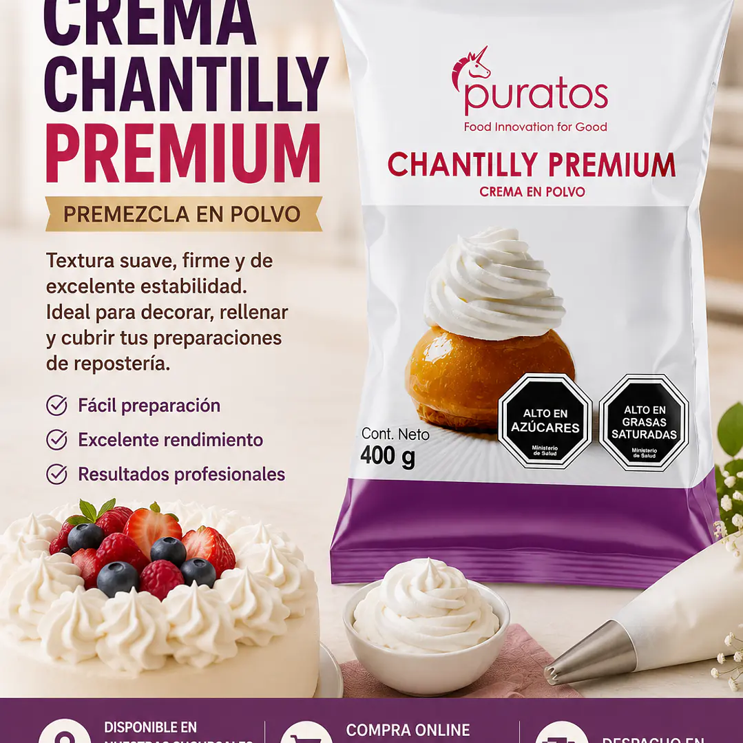 Crema Chantilly Premium Puratos 400 g 1