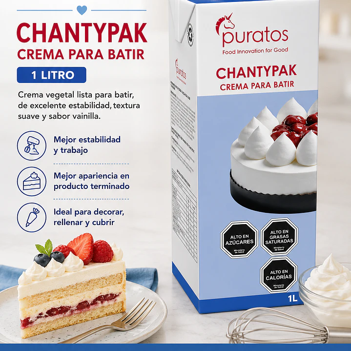 Crema para Batir Chantypak Puratos 1 Litro 1