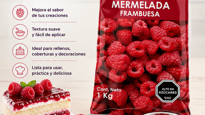 Mermelada de Frambuesa Puratos 1 kg 1