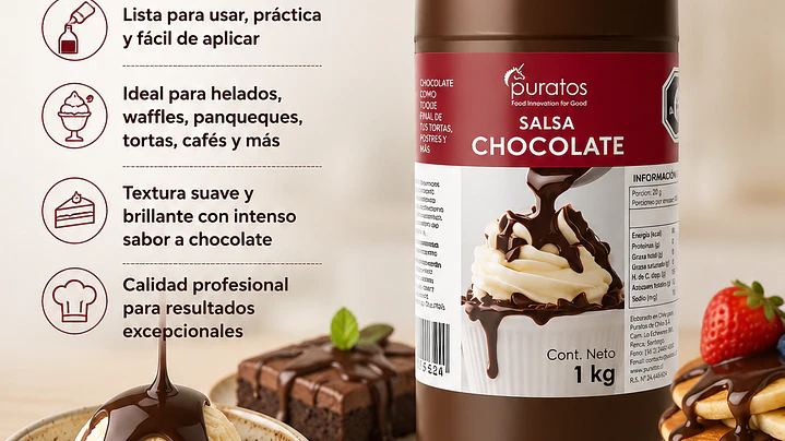 Salsa de Chocolate Puratos 1 Litro 1