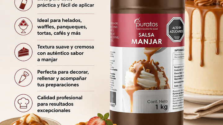 Salsa de Manjar Puratos 1 Litro 1